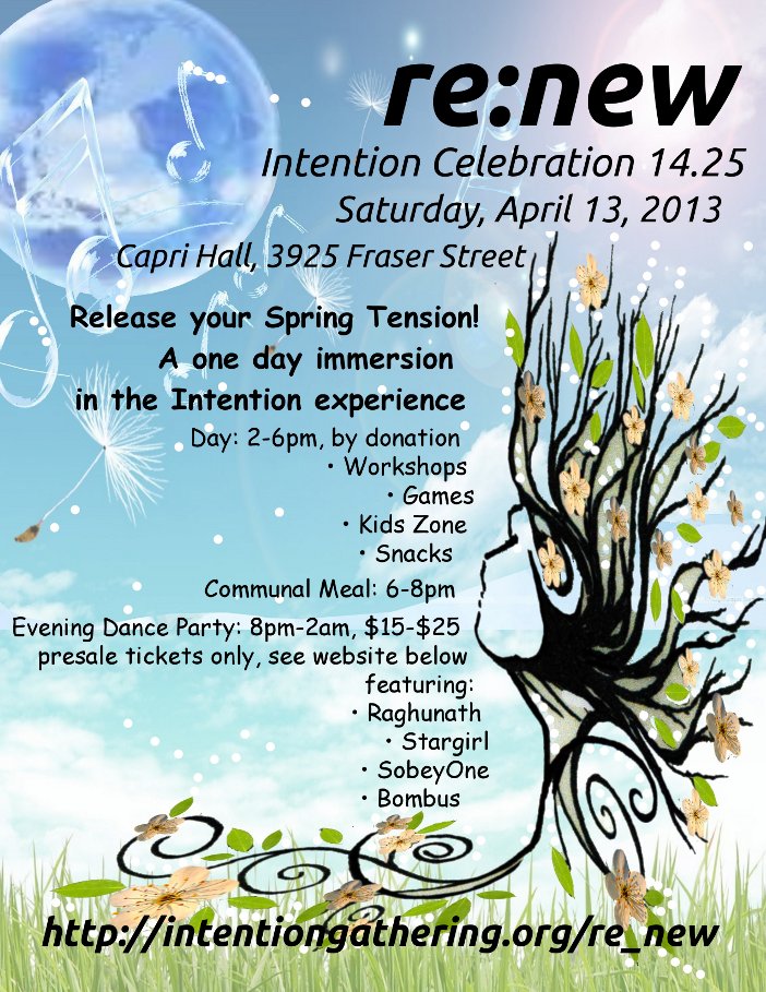 re:new aka Intention 14.25 re:new poster/flyer image